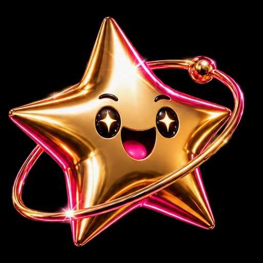 The star, beaming