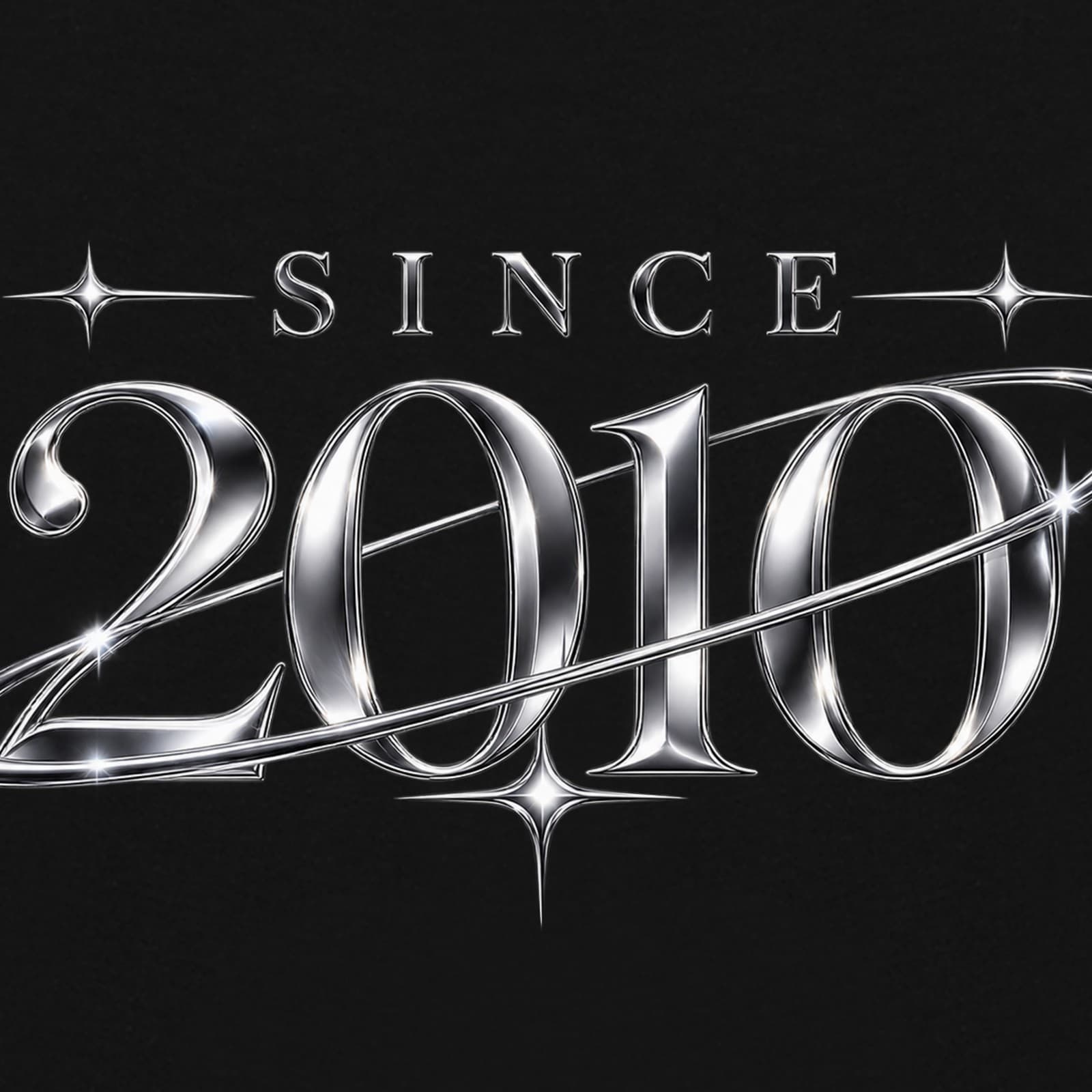 SINCE 2010 TEE, the chrome print on the back