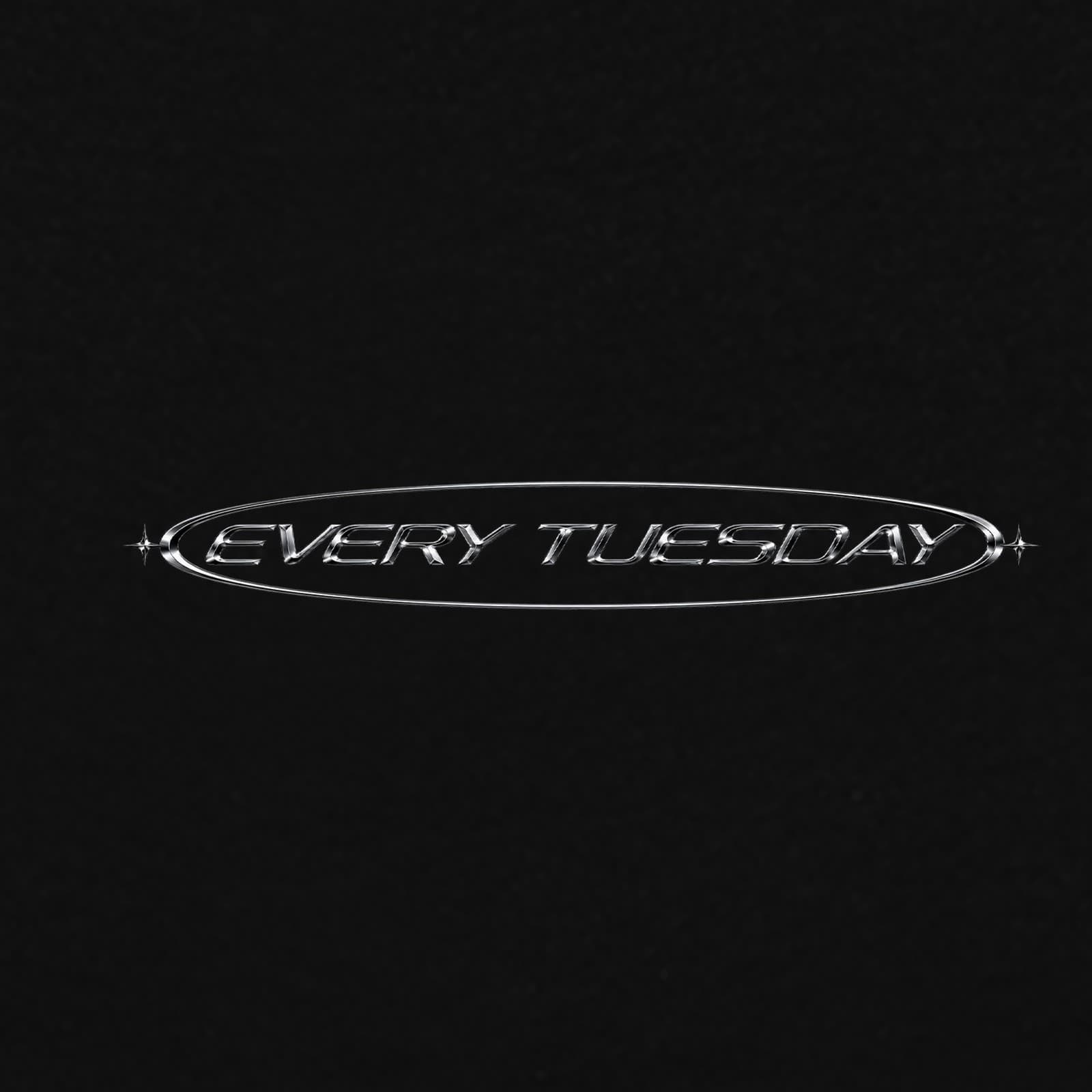 SINCE 2010 TEE, the Every Tuesday oval on the lower back